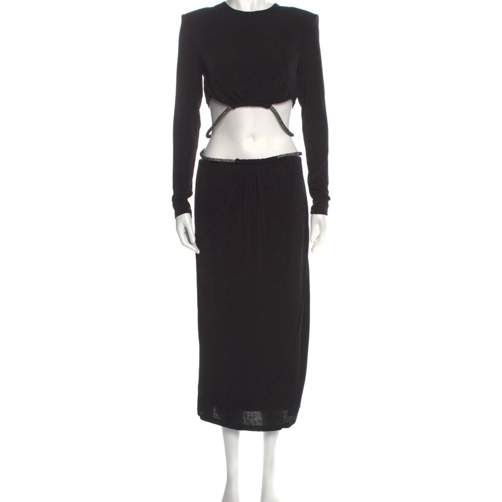 Misha Collection Evening Gown Black With Crystal Embellishments Size 8
